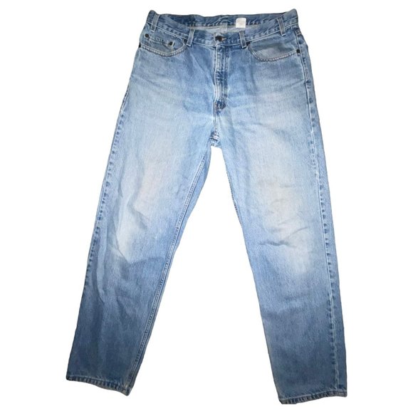 Levis Vintage Well Worn Relaxed Fit 100 Cotton Straight Leg Jeans 36 33 - Picture 2 of 10